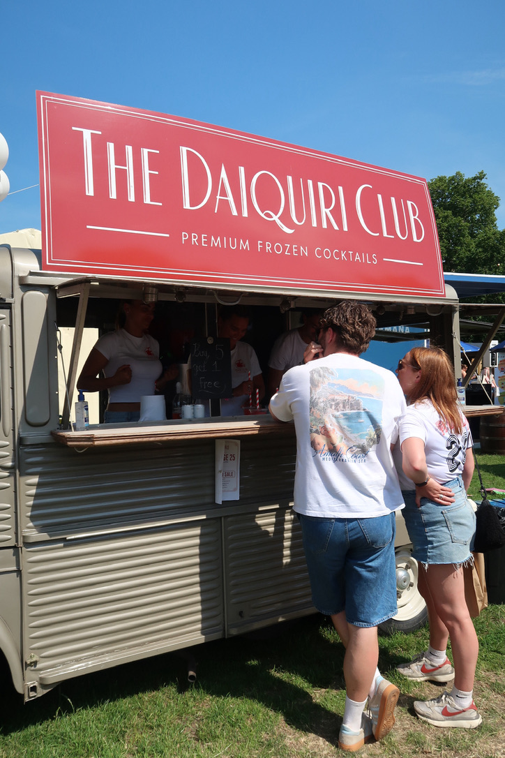 Customers ordering frozen cocktails at The Daiquiri Club van